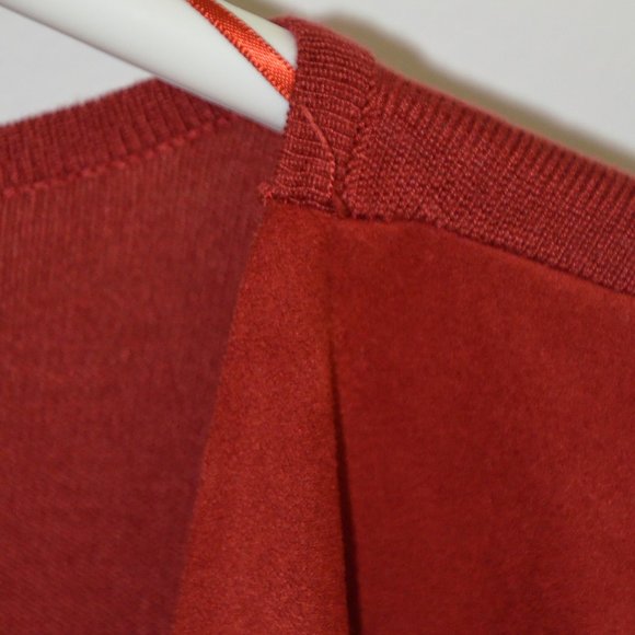 INC International Concepts Faux Suede & Knit Open Draped Cardigan Rust Size XL - Picture 3 of 11